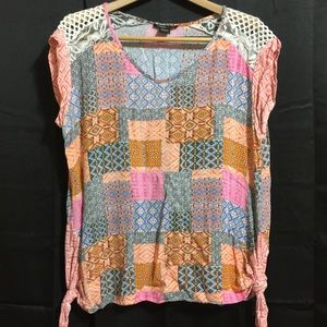 Women's M lightweight Patchwork Top